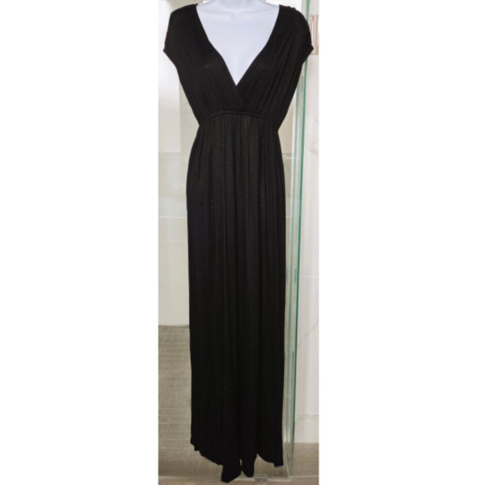 Black Short Sleeve Maxi Dress- Size S